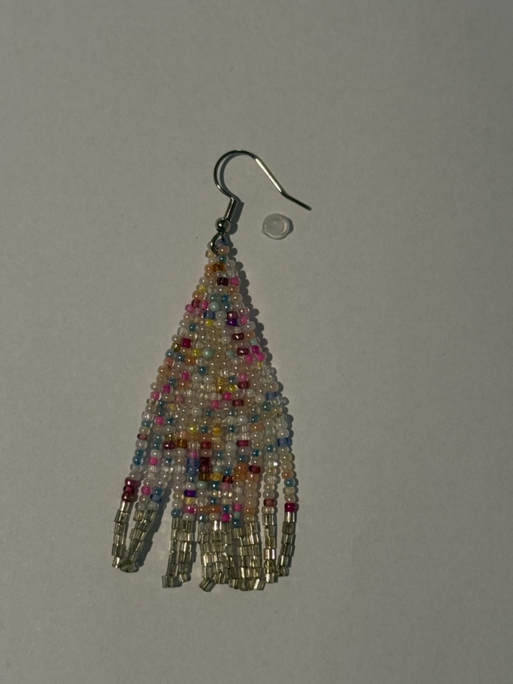 Fashion Jewelry Pastel Multicolor Beaded Fringe Earrings - Picture 3 of 3